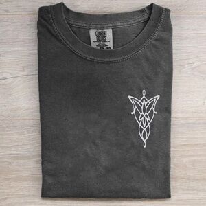 NWT LOTR T-Shirt Large Elvish symbol Heather Black